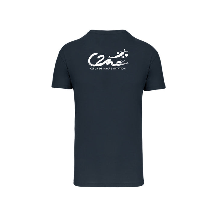 Dos du t-shirt à manches courtes Coeur de Nacre Natation pour homme avec logo