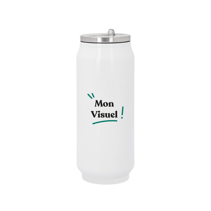 Canette blanche isotherme de 500ml personnalisée