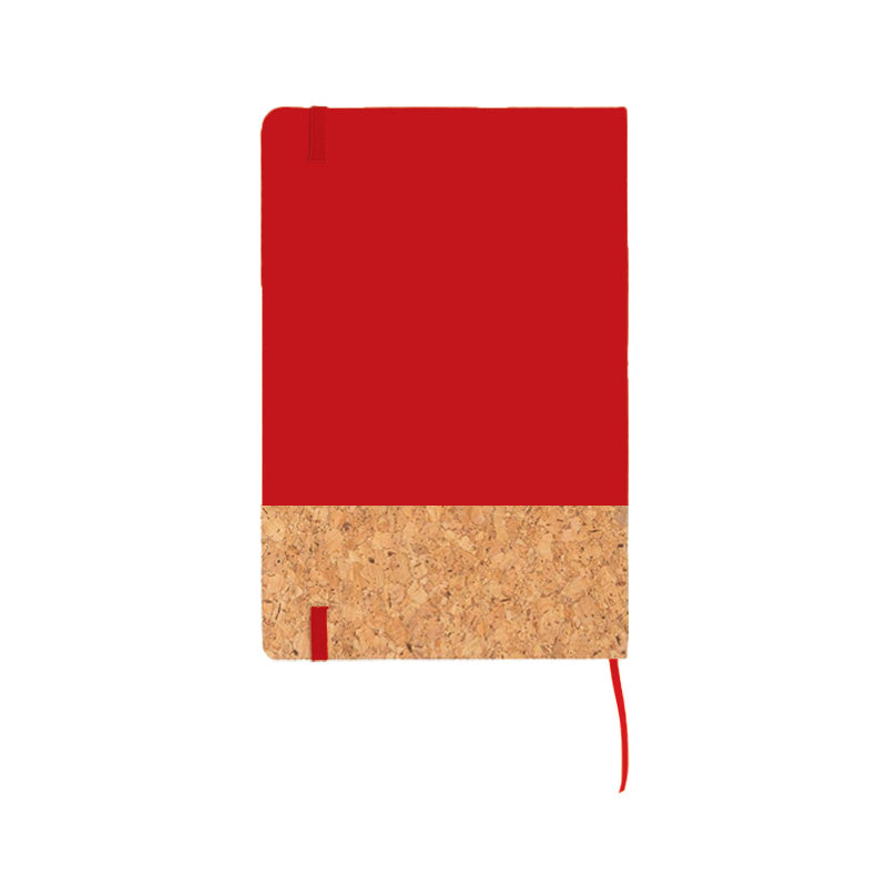 Face arrière du carnet en liège rouge personnalisable