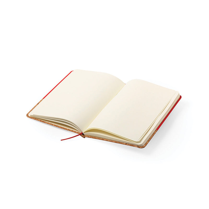 Intérieur du carnet en liège rouge personnalisable
