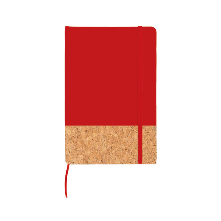 carnet en liège rouge personnalisable