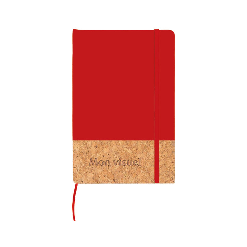 Carnet en liège rouge personnalisé