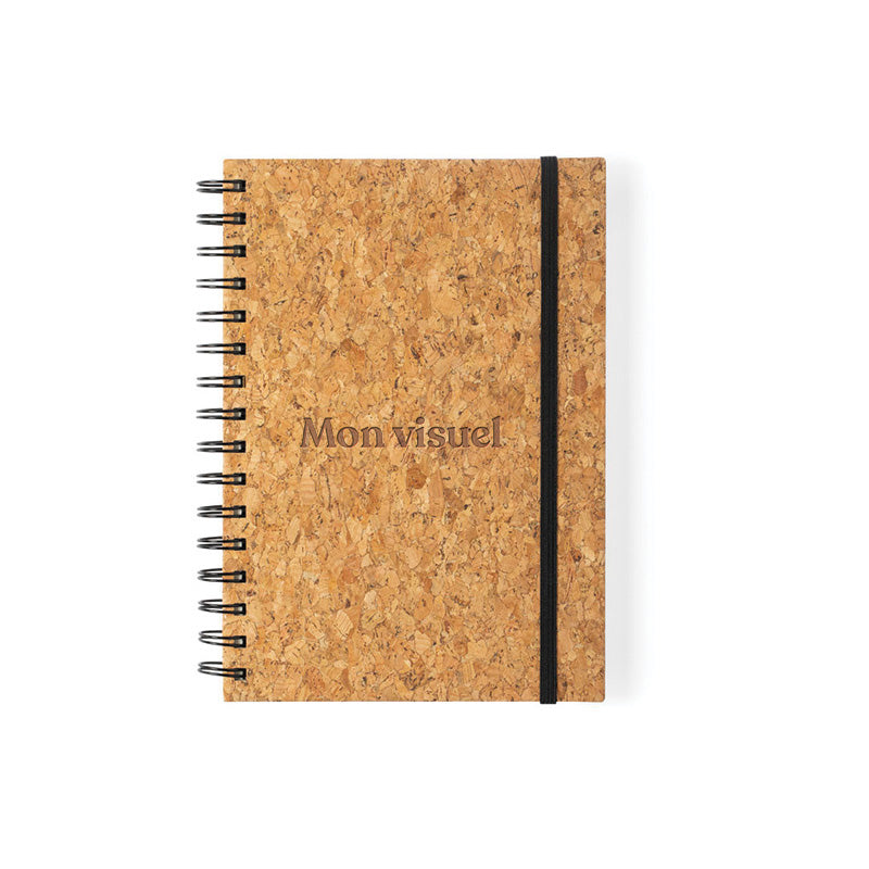 Carnet à spirale en liège personnalisé