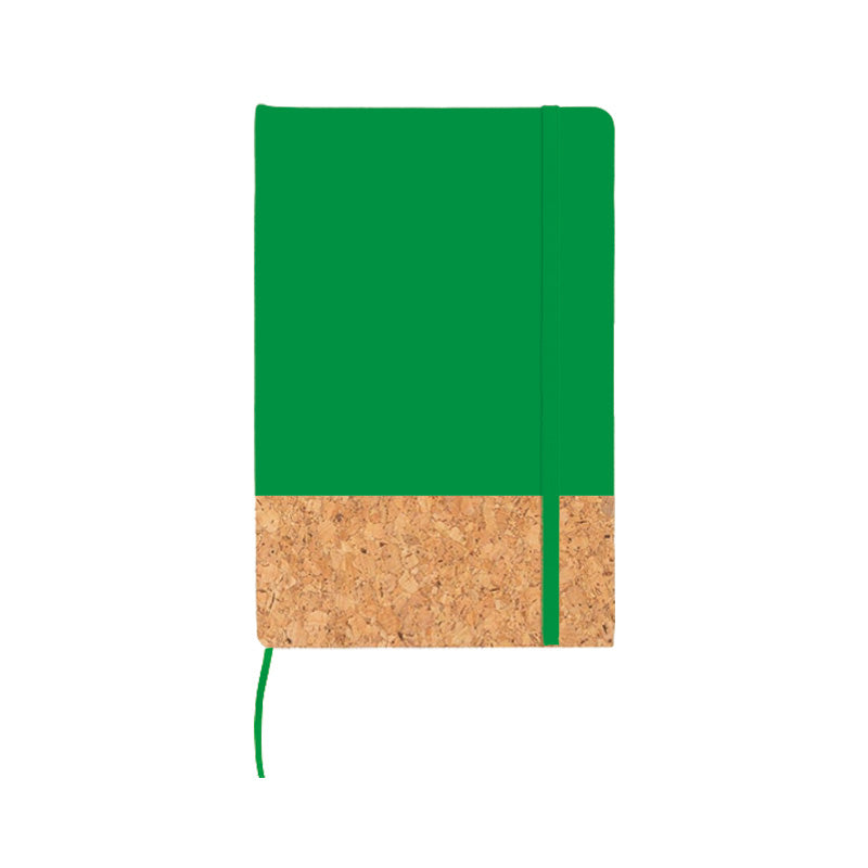 Carnet en liège vert personnalisable
