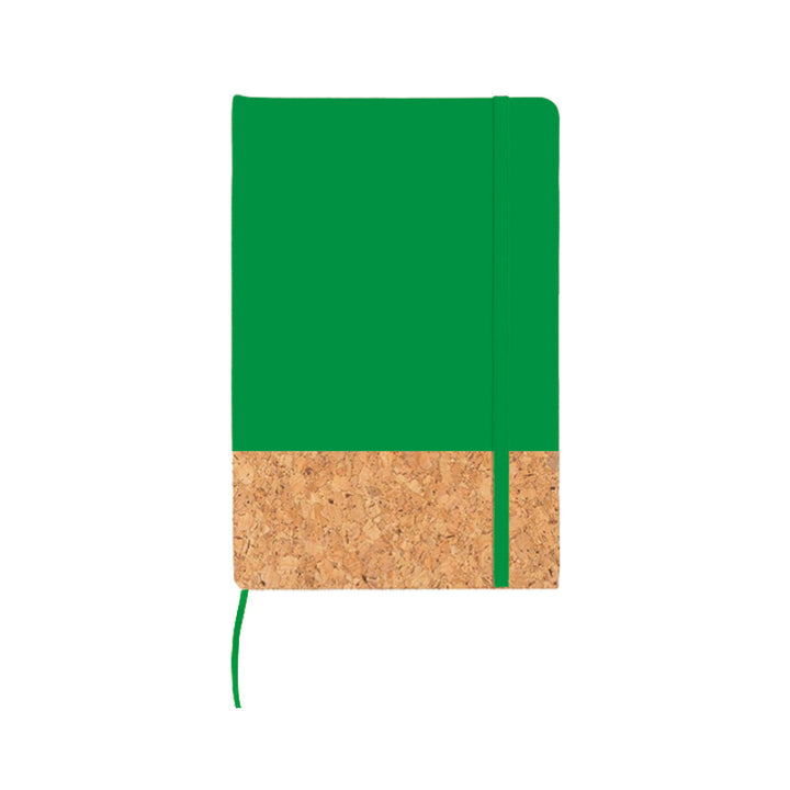 Carnet en liège vert personnalisable