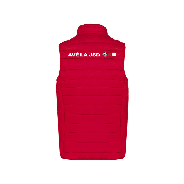 Dos de la doudoune sans manches JS Douvres pour homme avec logo