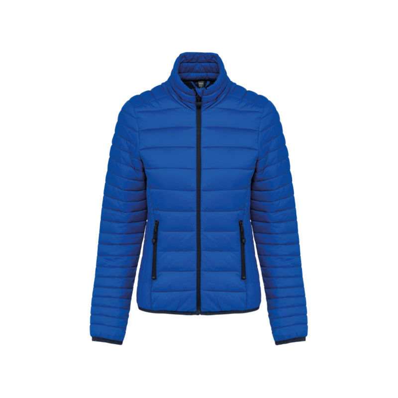 Doudoune manches longues bleu-roi personnalisée pour femme