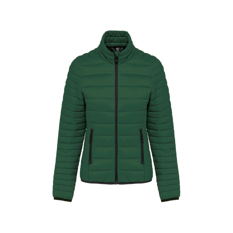 Doudoune manches longues vert personnalisée pour femme