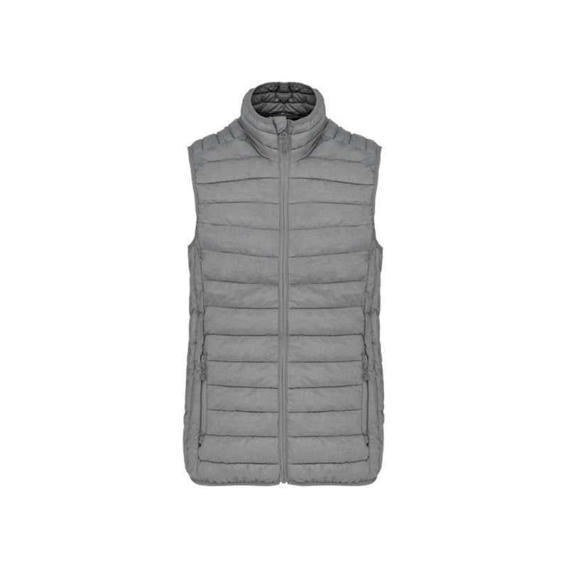 Doudoune sans manches gris personnalisée pour femme