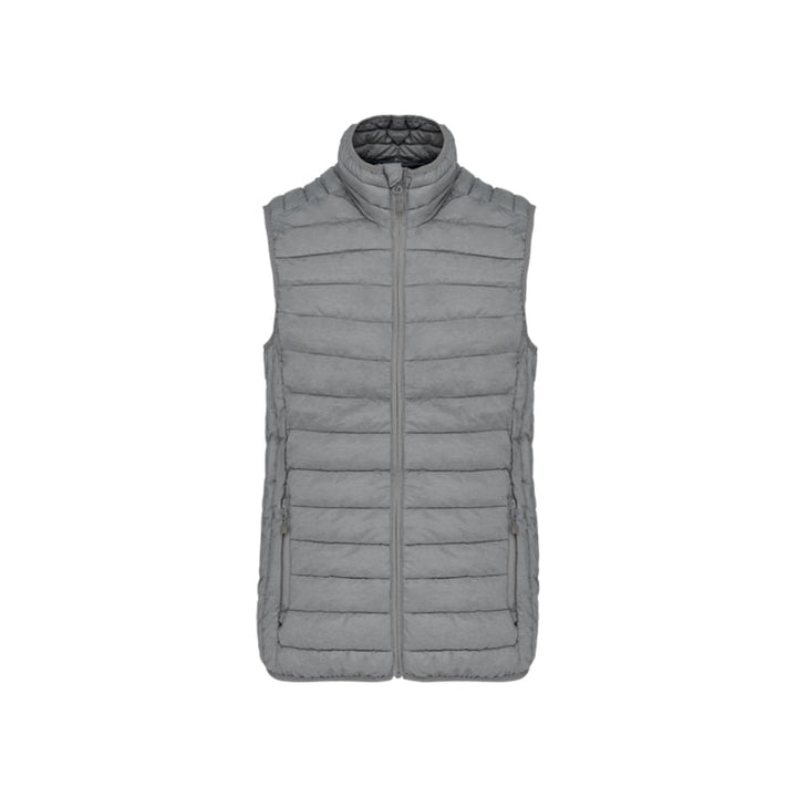 Doudoune sans manches gris personnalisée pour femme