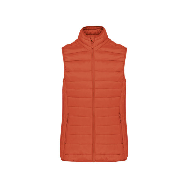 Doudoune sans manches orange personnalisée pour femme