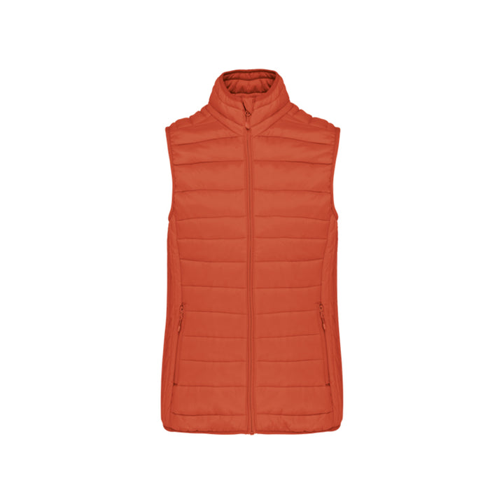 Doudoune sans manches orange personnalisée pour femme