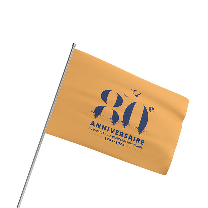 Drapeau du 80ème D-day orange à agiter