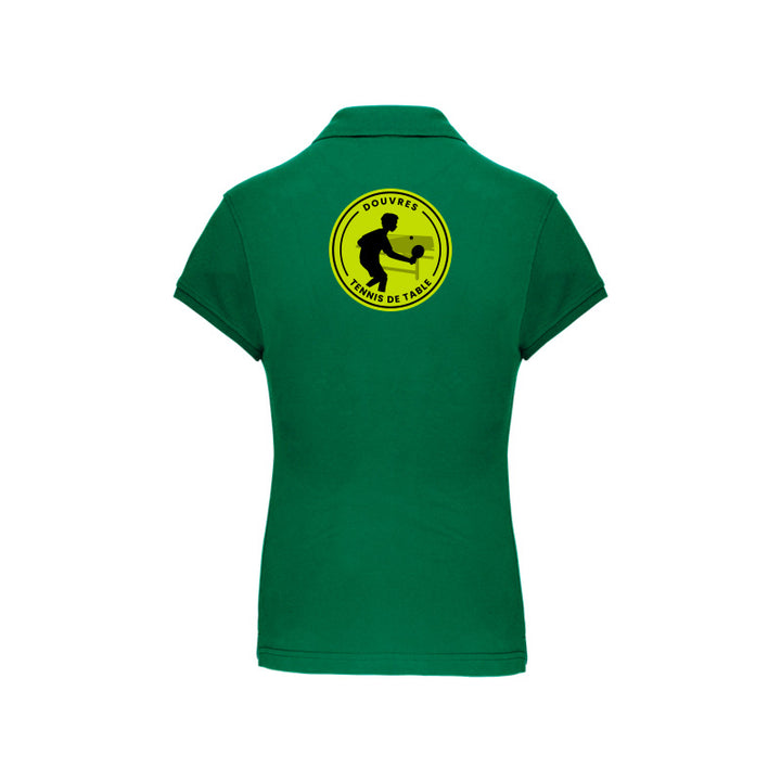 Dos du polo manches courtes Douvres Tennis de Table pour femme avec logo