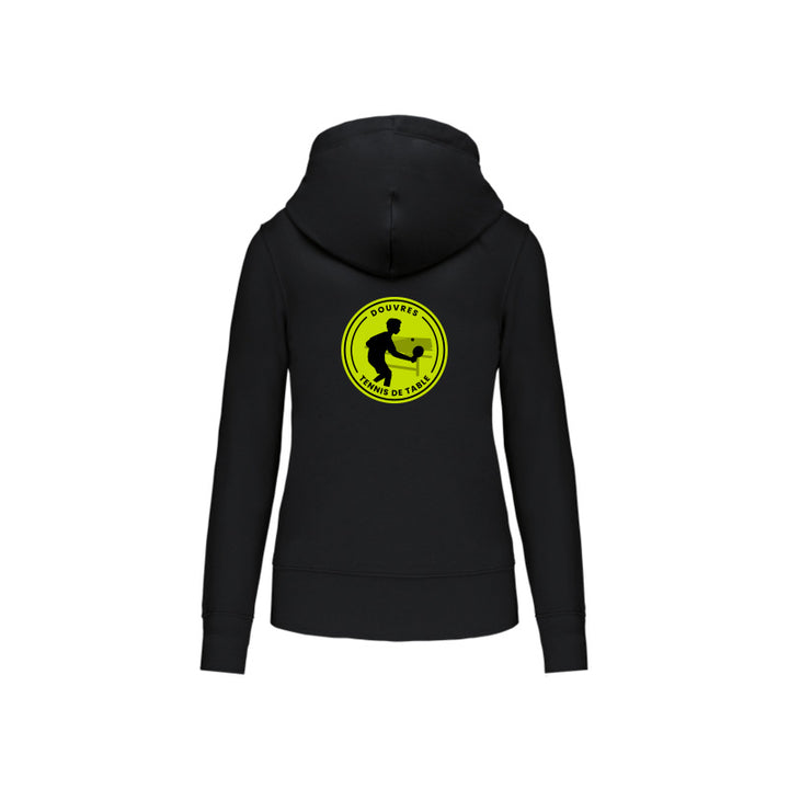 Dos du sweat-shirt à capuche Douvres Tennis de Table pour femme avec logo