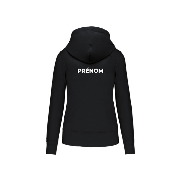 Dos du sweat-shirt à capuche Douvres Tennis de Table pour femme avec prénom
