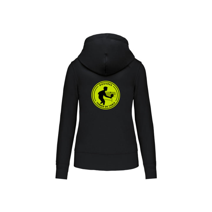 Dos du sweat-shirt zippé Douvres Tennis de Table pour femme avec logo