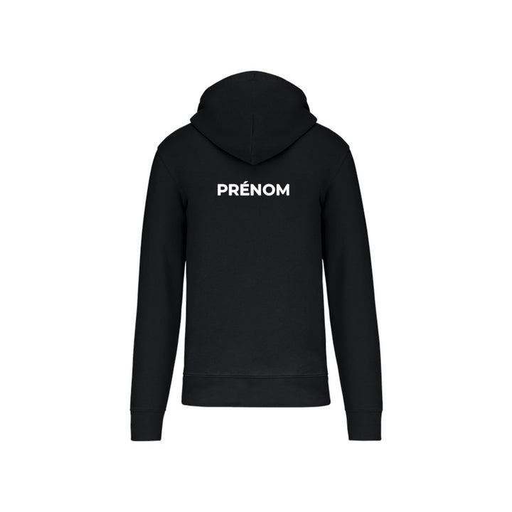 Dos du sweat-shirt zippé Douvres Tennis de Table pour homme avec prénom