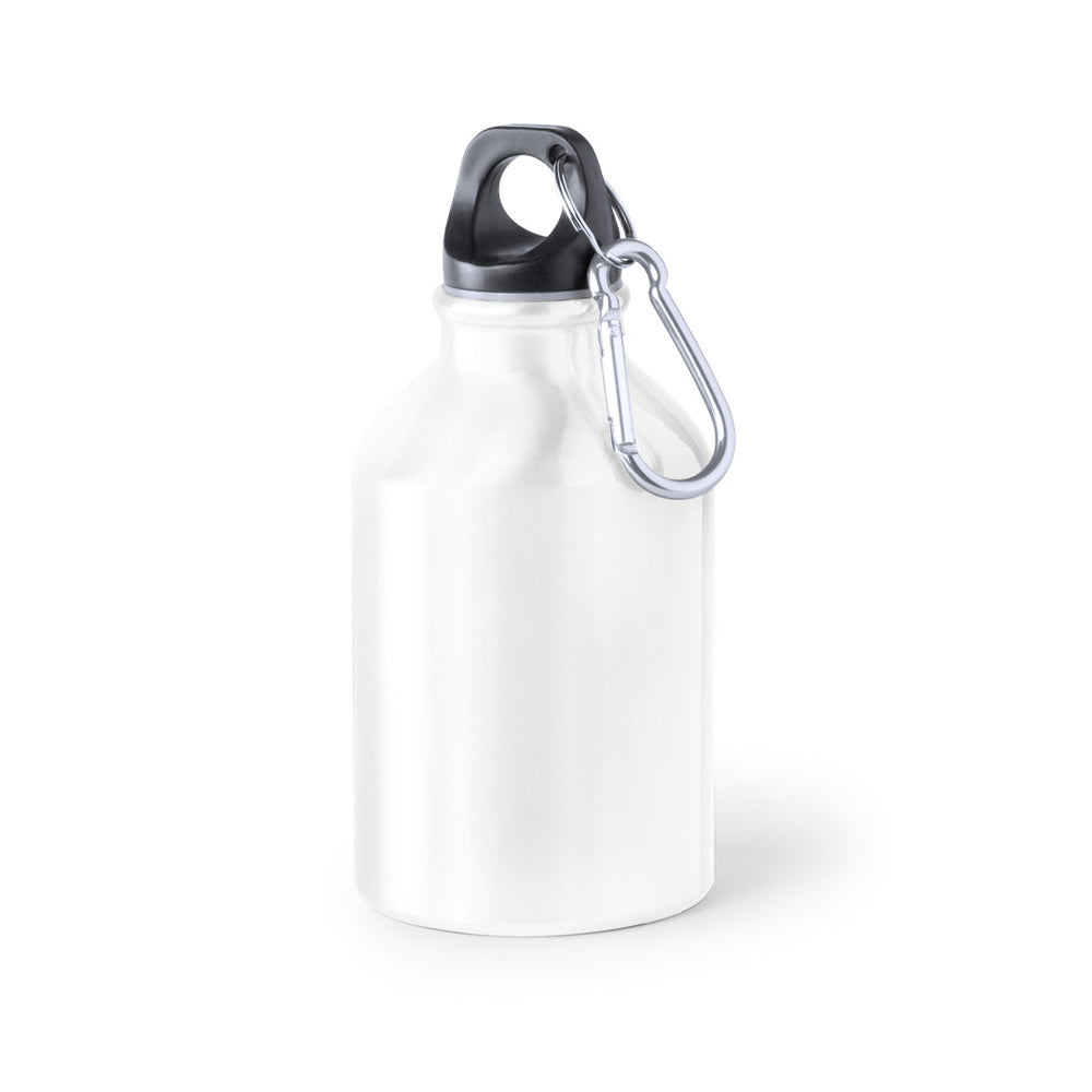 Gourde mousqueton blanc personnalisable