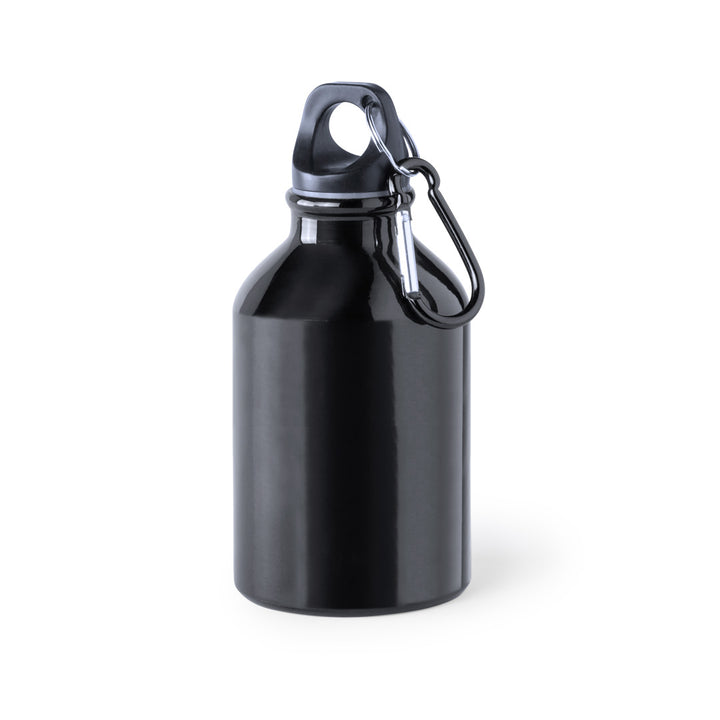 Gourde mousqueton noir personnalisable