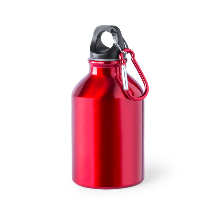 Gourde mousqueton rouge personnalisable