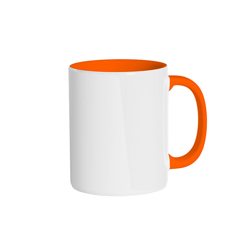 Mug orange professionnel avec impression quadri pour salon professionnel