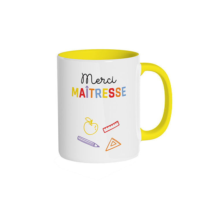 Mug jaune "Merci Maîtresse"