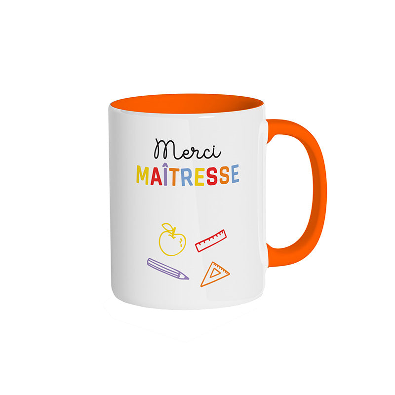 Mug orange "Merci Maîtresse"