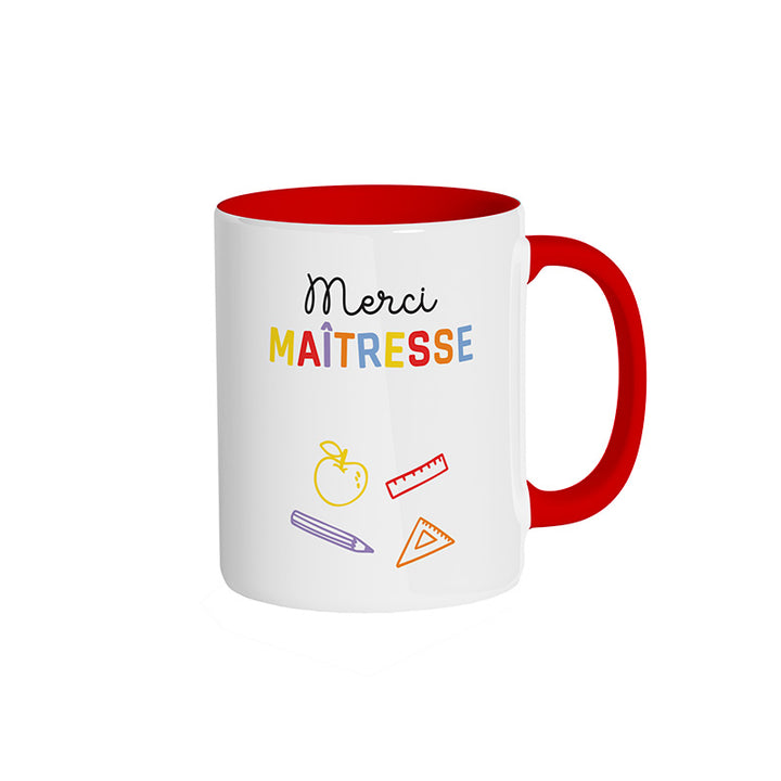 Mug rouge "Merci Maîtresse"