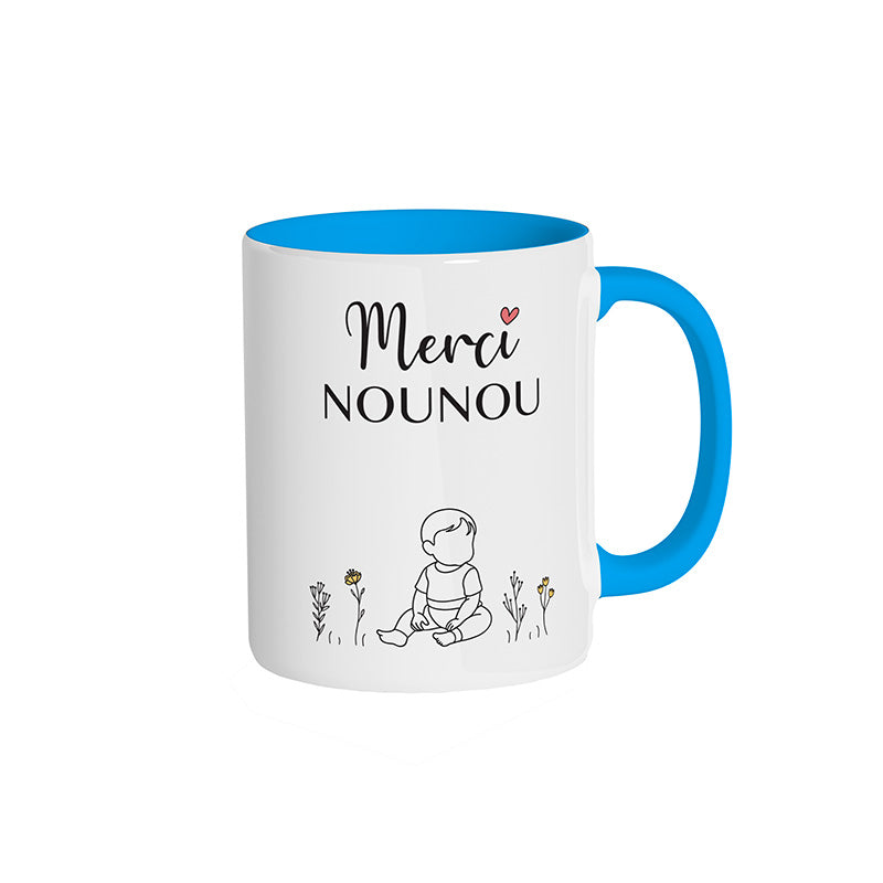 Mug bleu ciel "Merci Nounou"