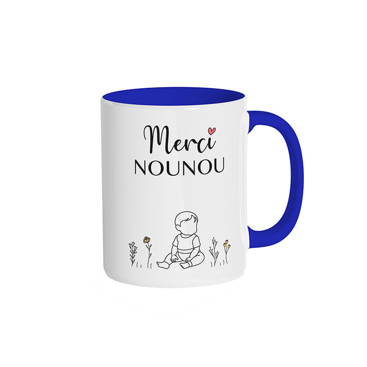 Mug bleu roi "Merci Nounou"