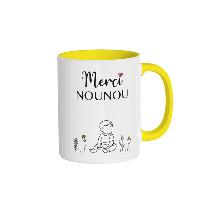 Mug jaune "Merci Nounou"
