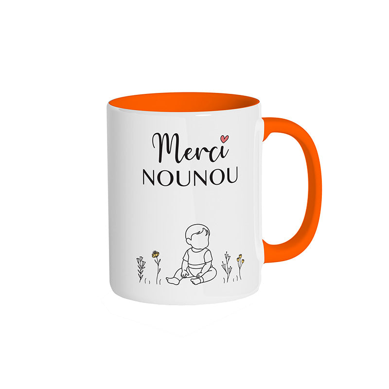 Mug orange "Merci Nounou"