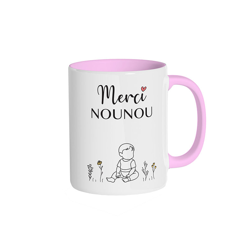 Mug rose "Merci Nounou"