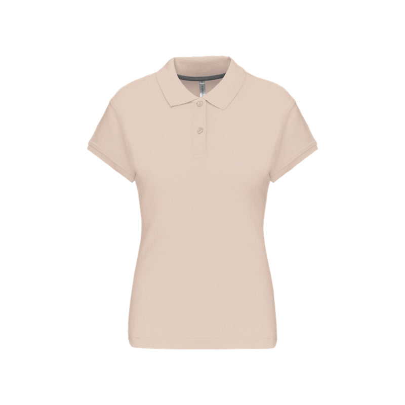 Polo à manches courtes beige personnalisé pour femme
