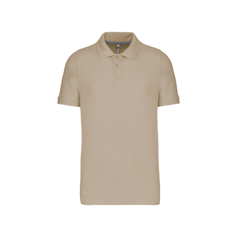 Polo à manches courtes beige personnalisé pour homme