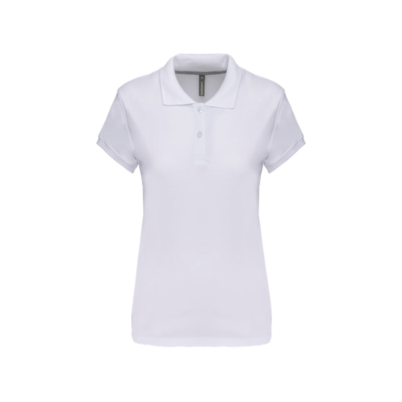 Polo à manches courtes blanc personnalisé pour femme