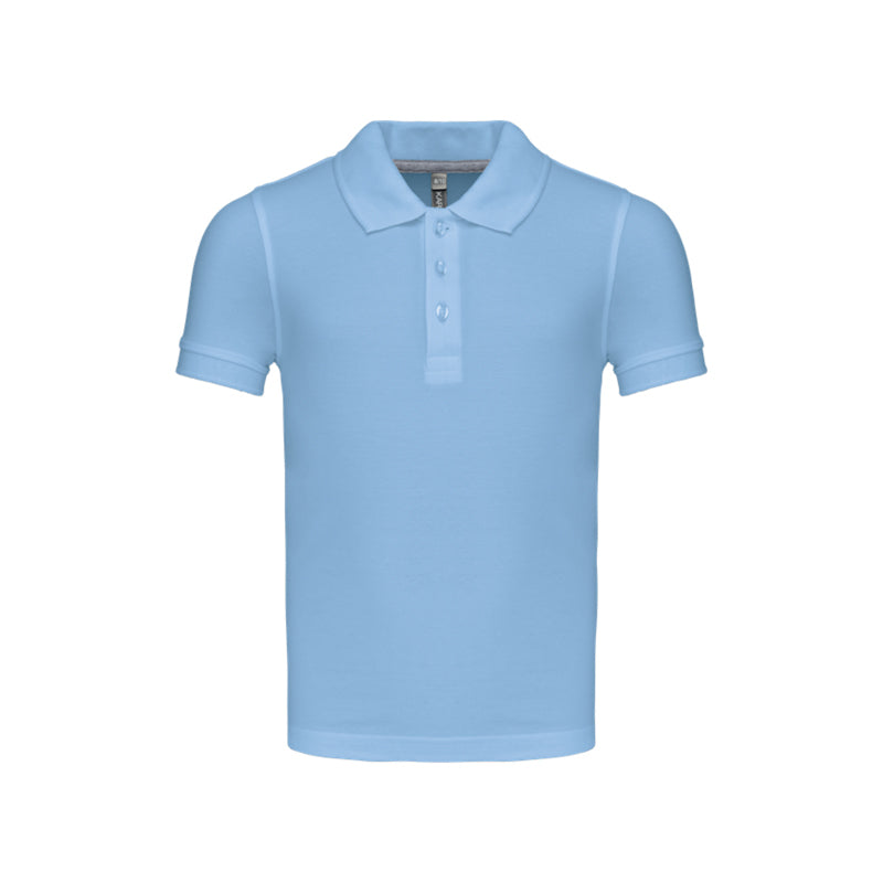 Polo à manches courtes bleu ciel pour enfant personnalisé