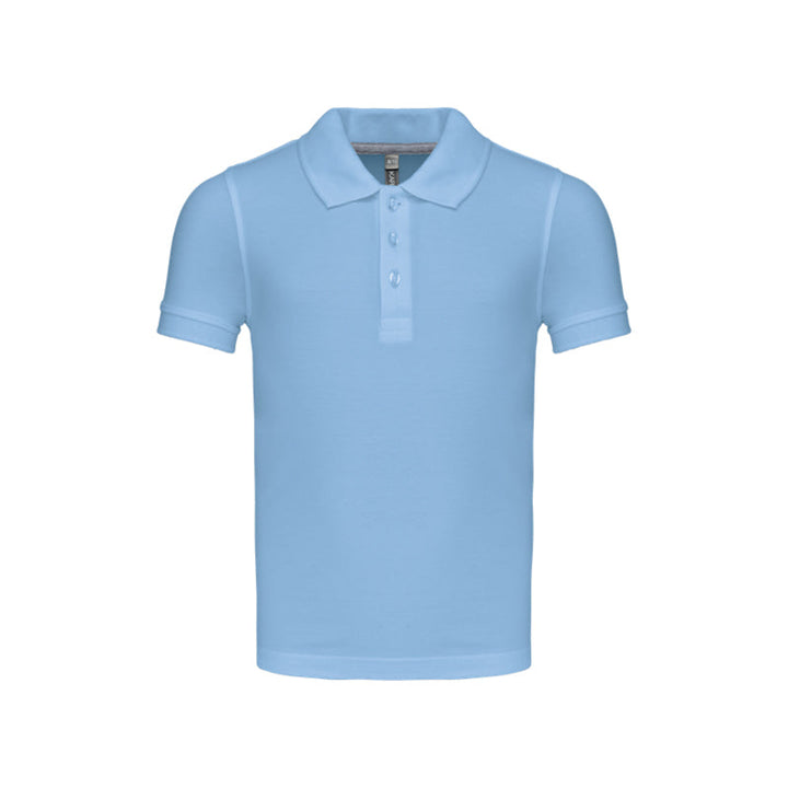 Polo à manches courtes bleu ciel pour enfant personnalisé