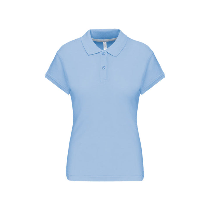 Polo à manches courtes bleu ciel personnalisé pour femme
