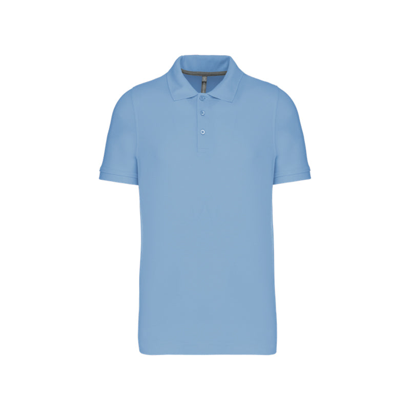Polo à manches courtes bleu ciel personnalisé pour homme