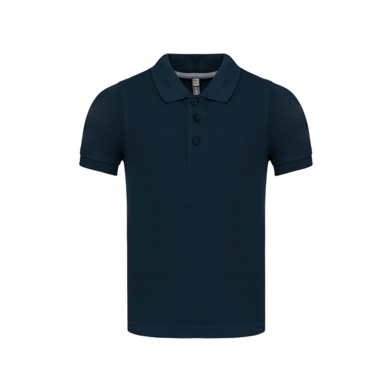 Polo à manches courtes bleu marine pour enfant personnalisé