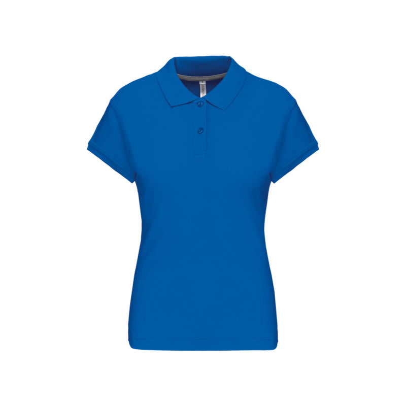 Polo à manches courtes bleu roi personnalisé pour femme