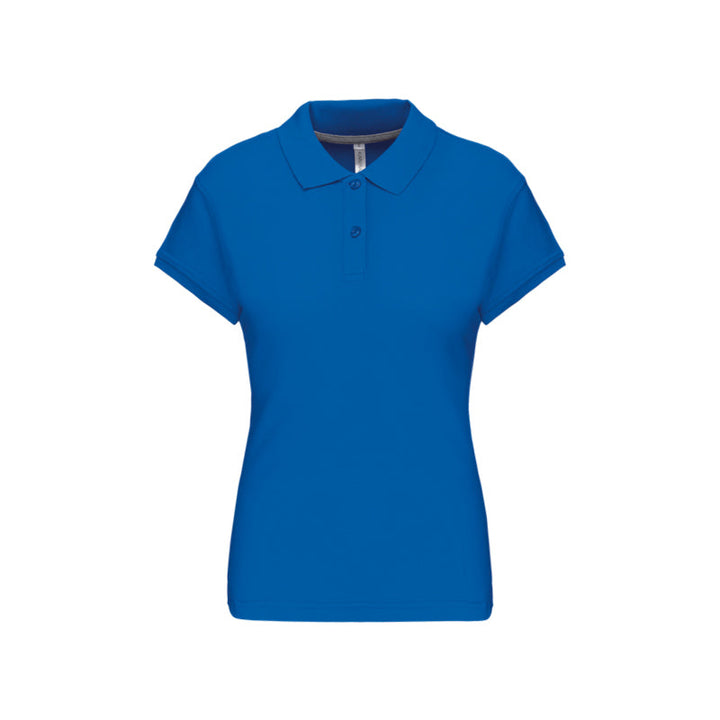 Polo à manches courtes bleu roi personnalisé pour femme