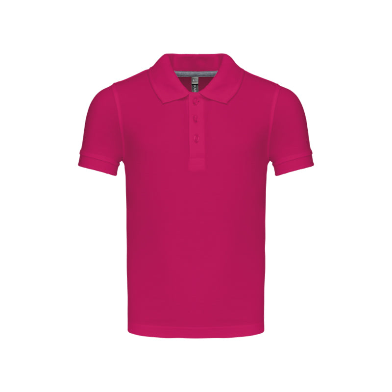 Polo à manches courtes fuchsia pour enfant personnalisé