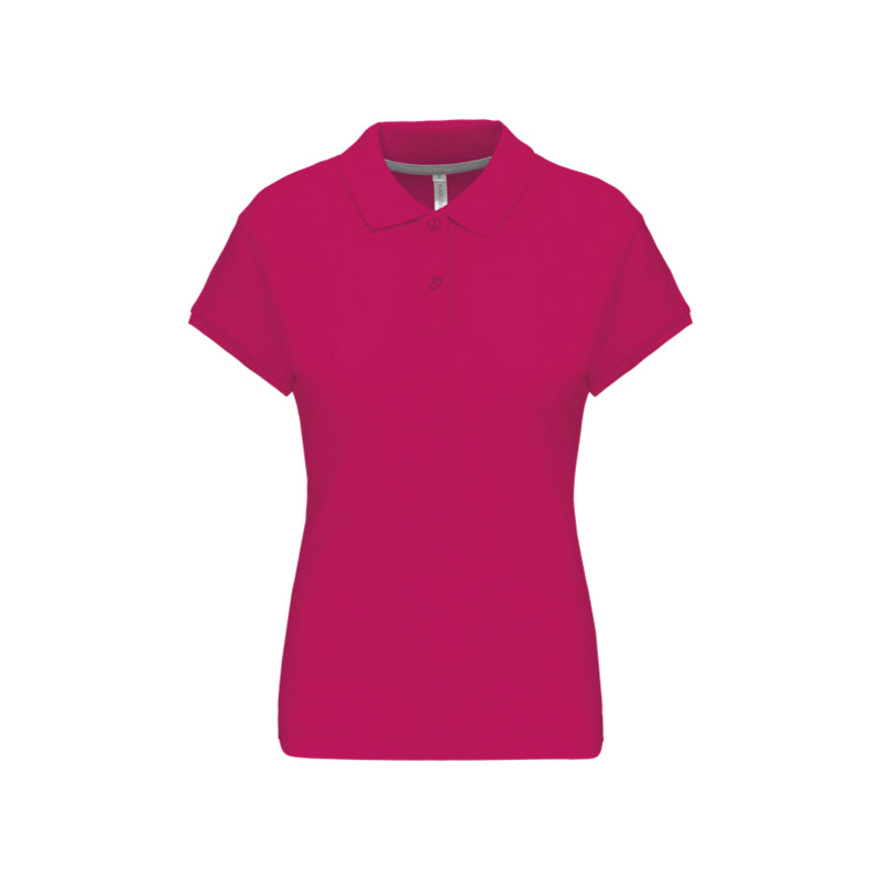 Polo à manches courtes fuchsia personnalisé pour femme