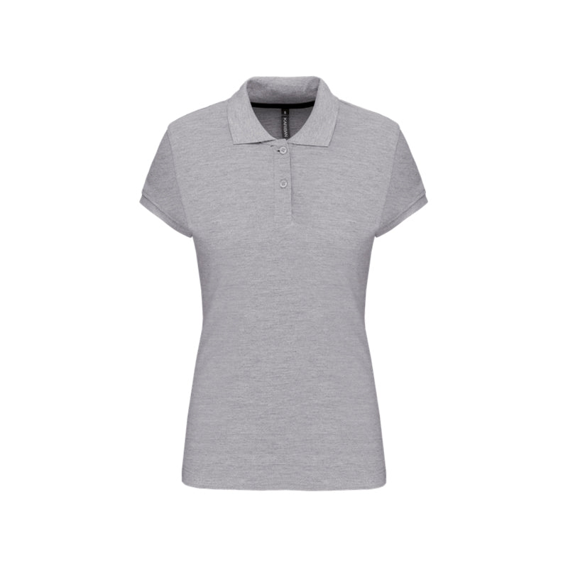 Polo à manches courtes gris personnalisé pour femme