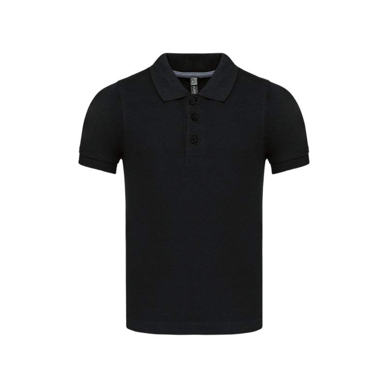 Polo à manches courtes noir pour enfant personnalisé