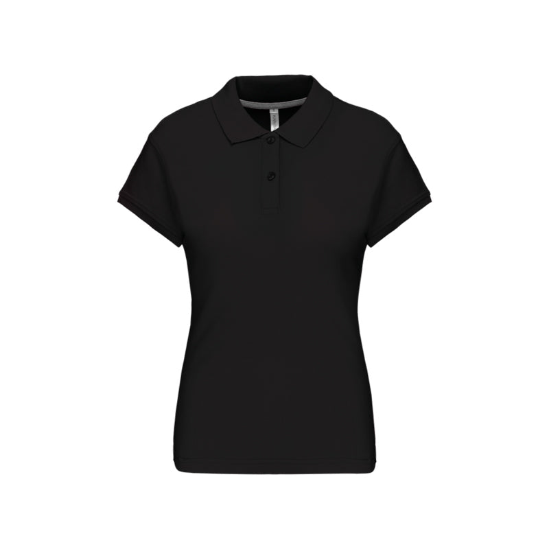 Polo à manches courtes noir personnalisé pour femme