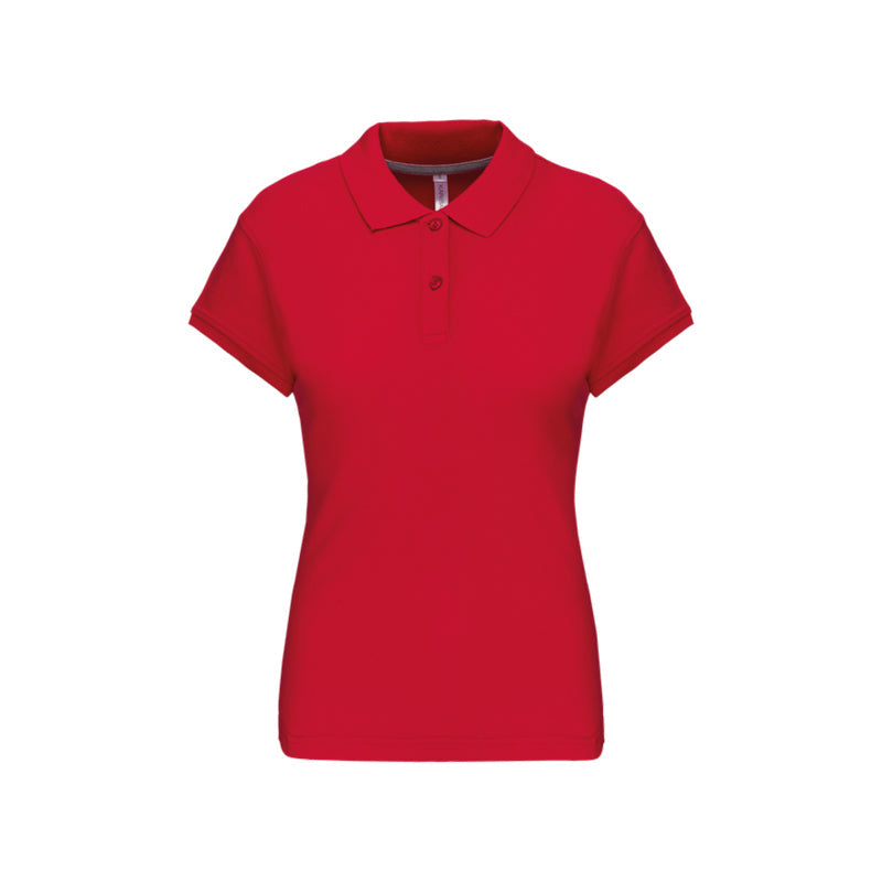 Polo à manches courtes rouge personnalisé pour femme